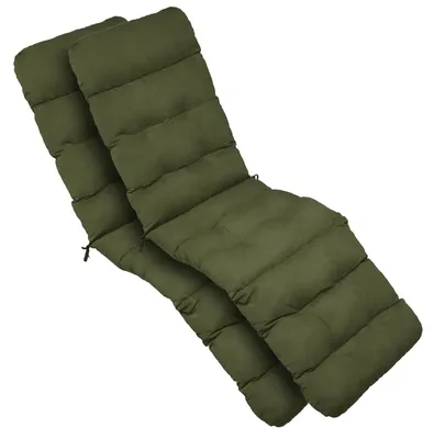 Produktbild von Beautissu 2X Bequeme Liegenauflage Deckchair, 200x50x8 cm, Olivegrün