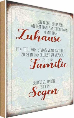 Produktbild von vianmo Holzschild 18x12 cm Zuhause Familie Segen Spruch Zitat