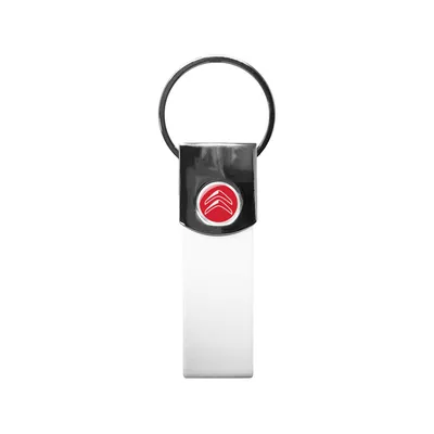 Image de Porte-clés Citroën Blanc Officiel, Logo Rouge