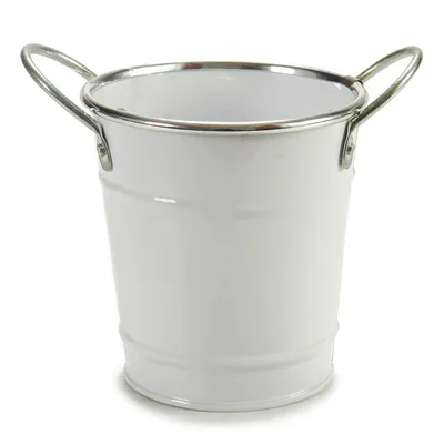 Obrázek produktu pro Obal na květináč, cínový, bílý, Ø 10 cm