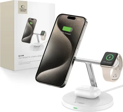 Obrázok produktu pre Tech-Protect wireless charger A35 3in1 Magnetic MagSafe QI15W, white