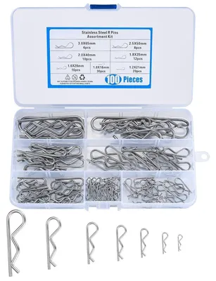 Productafbeelding van Splinte van roestvrij staal, veerklemmen, RC-clips, 100 stuks