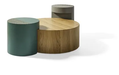 Produktbild von Beistelltisch Couchtische Kaffeetisch Rund Tische Braun Luxus Tisch 3tlg