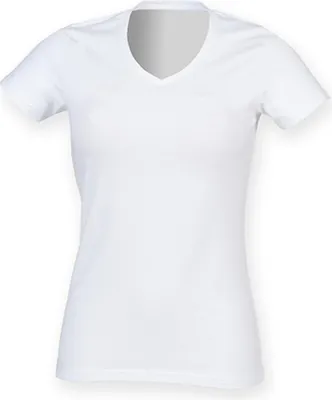 Produktbild von SF Women SK122 | Damen Feel Good Stretch V-Neck T / weiches Tragegefühl - Farbe: White - Größe: XS
