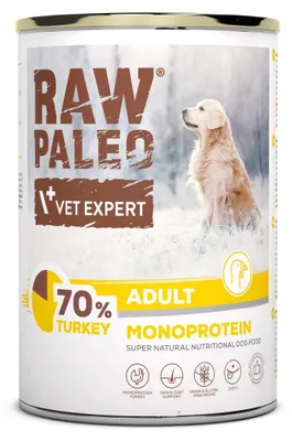 Zdjęcie produktu dla Vet Expert Raw Paleo Adult Monoprotein 400g Mokra Karma Dla Psa z Indykiem