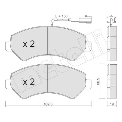 Produktbild von METELLI Bremsbeläge Satz Vorne Bremsklötze für FIAT Ducato Kastenwagen (250, 290) 22-0709-1