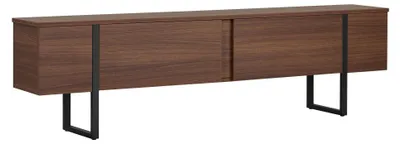 Immagine prodotto di Porta TV in legno "Onera" - 180 x 30 x 50 cm - Noce / Nero