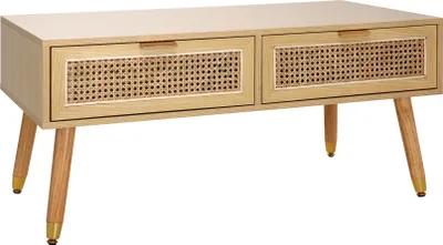 Produktbild von riess-ambiente Retro Design Couchtisch VIENNA 100cm natur Wiener Geflecht Beistelltisch Tisch
