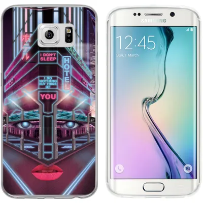 Produktbild von PhoneNatic Case kompatibel mit Samsung Galaxy S6 Edge Silikon-Hülle Retro Wave Cyberpunk.02 M5