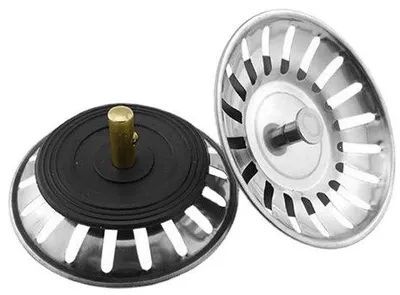 Image de Ibenzoa® : Lot de 2 bouchons d'évier en acier inoxydable, universels, de 7,8 cm – Bouchons d'évier avec filtre pour la cuisine et la salle de bain
