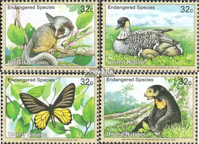 Produktbild von Briefmarken UNO - New York 1998 Mi 767-770 (kompl.Ausg.) postfrisch Gefährdete Tiere