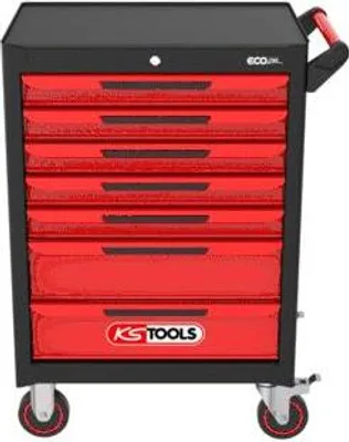 Produktbild von KS TOOLS ECOline SCHWARZ/ROT Werkstattwagen mit 7 Schubladen ( 897.0007 )