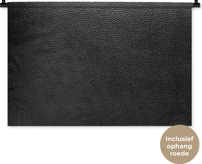 Produktbild von MuchoWow® Wandteppich Wandbehang Leder - Strukturiert - Schwarz 90x60 cm Tapisserie Dekoration Wandtuch - Wandskulpturen - Bildteppich