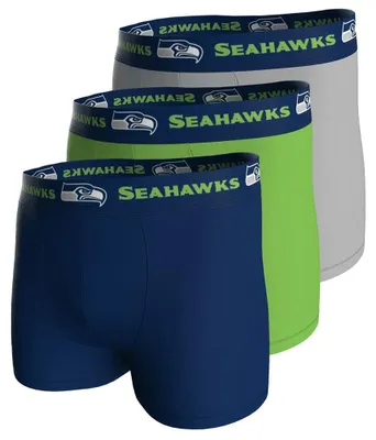 Immagine prodotto di NFL Seattle Seahawks - Confezione da 3 boxer in cotone 95% - Navy/Verde/Grigio Taglia L