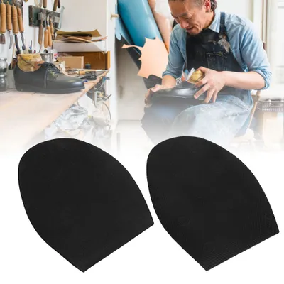 Immagine prodotto di Riparazione scarpe, suole in gomma, tacchi in gomma resistenti all'usura, suole antiscivolo per scarpe in pelle (nero)