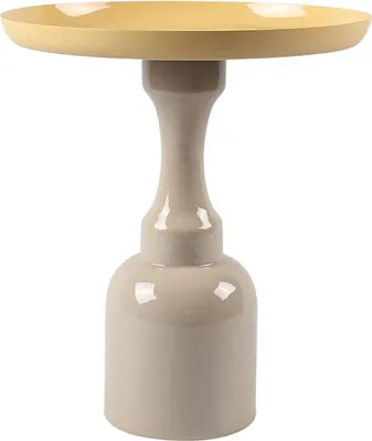 Produktbild von Beistelltisch aus Metall – Beige und Glänzendes Hellgelb – KYRESA
