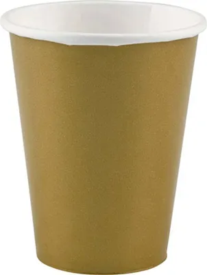 Produktbild von 8 Party Buffet Pappbecher Gold 250ml
