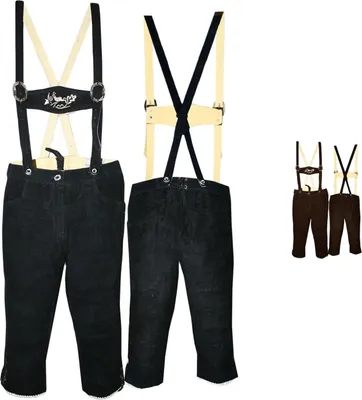 Produktbild von Damen Trachten lederhose Kniebundhose Damenlederhose, Farbe:Schwarz, Größe:34/XS