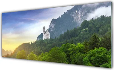 Produktbild von Acrylglasbilder 125x50 Wandbild Druck Wald Gebirge Landschaft