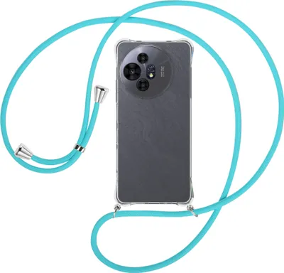 Produktbild von Handykette Backcover-Schutzhülle mit Band (Metall silberfarben) für TCL 50 NxtPaper 5G/TCL 50 Pro NxtPaper 5G  - türkis