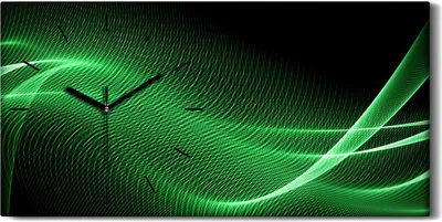 Produktbild von Wandbild Leinwand Bilder Wanduhr Quarz 60x30 Malerei Abstrakte Kunst Wellen - schwarze Hände
