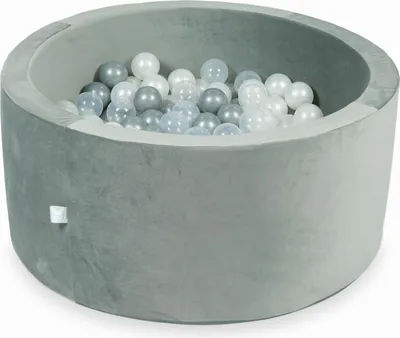 Image de Piscine à balles 300 pièces 90x40 gris velours : transparent, nacré, argenté