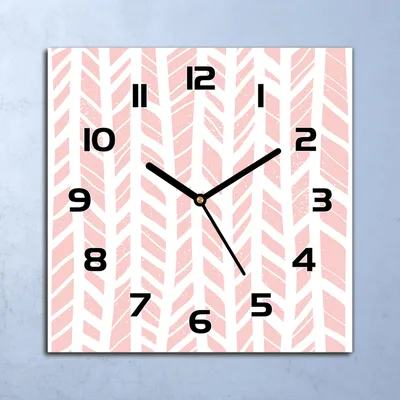 Produktbild von Wanduhr Echt-Glas-Küchenuhr Fischgrätenmuster Quarz Lautlos 30x30 Deko Bilder