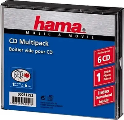 Produktbild von Hama CD-Multipack 6, 6 Disks, Transparent, 143 mm, 125 mm, 25 mm, 110 g