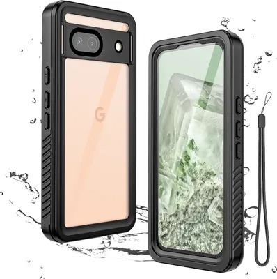 Für Google Pixel 8A Wasserdicht Hülle 360 Grad Schutz Outdoor Rundumschutz IP68 zertifizierter Ganzkörperschutz, Unterwasserschutzhülle Schwarz