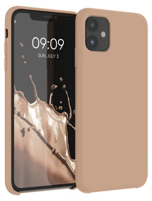 Produktbild von kwmobile Handyhülle für Apple iPhone 11 Hülle - Case Silikon - Kabelloses Laden - Schutzhülle Cover in Cappuccino