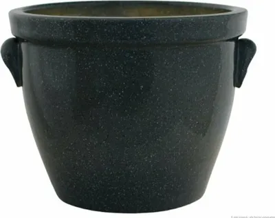 Produktbild von KERAZO Keramik Blumentopf Pflanzkübel Pflanztopf Venus m. Henkel 19x15cm robust, dickwandig, frostfest, Farbe: GRANIT (Grau)