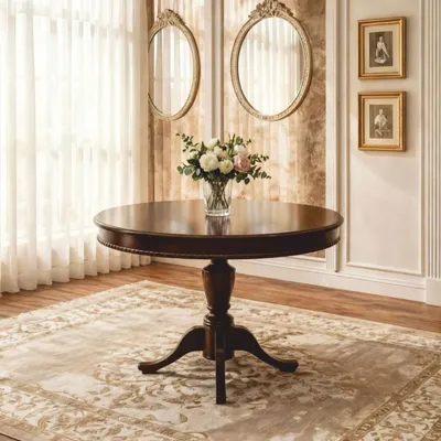 Produktbild von Casa Padrino Luxus Barock Esstisch Dunkelbraun 120-160 cm - Esszimmer Möbel