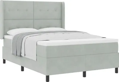 Obrázok produktu pre Posteľ s pružinovým rámom Svetlosivá 160 x 200 cm Zamat