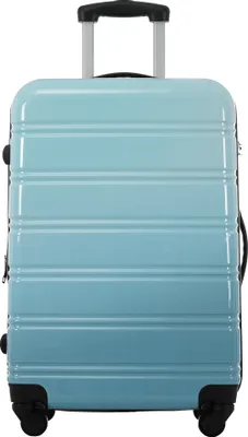 Produktbild von okwish Pevný kufr, cestovní kufr, 41,5×27,5×59, kufr na kolečkách, příruční kufr, 4 kolečka, ABS materiál, se zámkem, Modrá