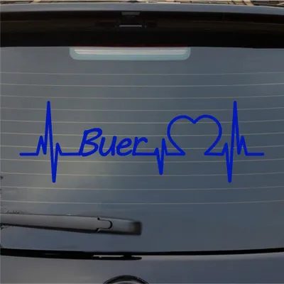 Produktbild von Heckscheibenaufkleber Buer Herzschlag Puls Stadt Liebe 55x18 cm Dunkelblau Auto Aufkleber Sticker