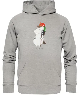 Produktbild von Mr. & Mrs. Panda Kuschelhoodie Einhorn Junge Größe XS - Heather Grey - Geschenk, Unicorn, Pullover, Pulli, Kapuzenpulli, mit Kapuze, Bube, Mittelalter, Sweatshirt, Hoodie