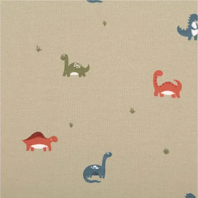 Produktbild von Jersey Stoff Baumwolljersey Dinosaurier grün 1,50m Breite