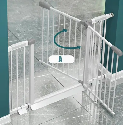Produktbild von Schutzgitter für Tür und Treppe schwarz 76-125 cm ausziehbar ohne Bohren