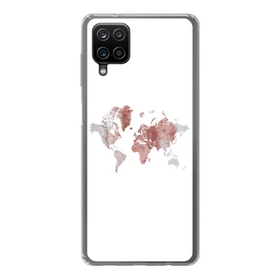 Produktbild von MuchoWow® Handyhülle Schutzhülle Hülle für Samsung Galaxy A12 Weltkarte - Rosa - Farbe Silikon Softcase Handy Hülle - Bild