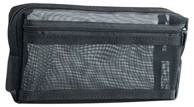 Image de Trousse de maquillage en filet, trousse de voyage à fermeture éclair, organiseur portable en filet, trousse de maquillage et de toilette