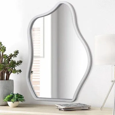 Image de Miroir moderne asymétrique en bois argenté, forme unique, miroir suspendu, décoration pour le salon et la chambre à coucher
(Traduction du titre : Miroir moderne asymétrique en bois argenté, forme unique, miroir suspendu, décoration pour le salon et la chambre à coucher)