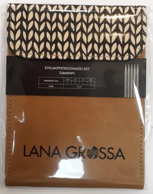 Produktbild von Lana Grossa Strumpfstricknadel-Set Edelstahl Braun - 95049996