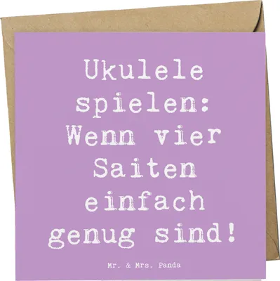 Produktbild von Mr. & Mrs. Panda Grußkarte Spruch Ukulele Freude - Lavendeltraum - Geschenk, doppelkarte, Lernen, Instrument, Musik, Musiker, Lieder, Saiten, Musizieren, Hawaii, spielen
