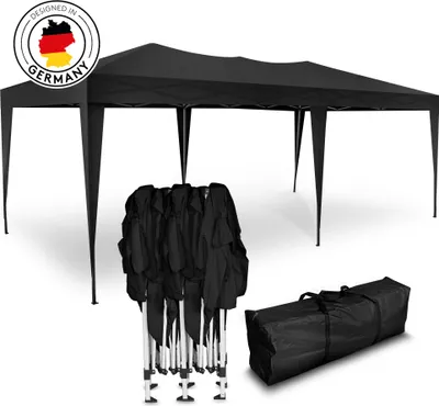 Produktbild von Kronenburg Faltpavillon 3x6m - Wasserfest, UV-Schutz 50+, 0 Seitenteile, schwarz