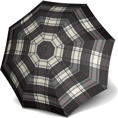Produktbild von Knirps Stockregenschirm Regenschirm T.760 Stick Automatic Check Black & White schwarz