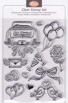 Image de VIVA DECOR Transparent Set de tampons à motifs Clear Stamps - Mariage