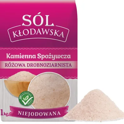 Produktbild von Kłodawa rosa feinkörniges unjodiertes Salz 1kg - Kłodawa Salzbergwerk