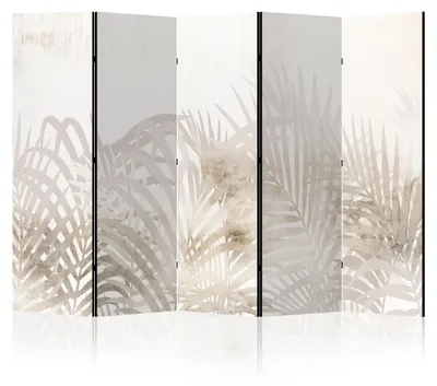 Image de LUMASOUL Paravent double face, paravent séparateur d'espace intérieur, motif plantes, 225x172 cm