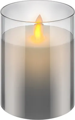 Produktbild von Goobay LED-Echtwachs-Kerze im Glas, 7,5 x 10 cm - wunderschöne und sichere Lichtlösung für viele Bereiche wie Haus und Loggia, Büros oder Schulen