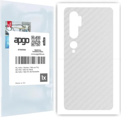 Produktbild von apgo Rückseite Schutzfolie für Xiaomi Mi Note 10 -  Hinten Schutzfolie Carbon Transparent (durchsichtig), Rückseite Folie schützt vor Kratzern und Fingerabdrücken